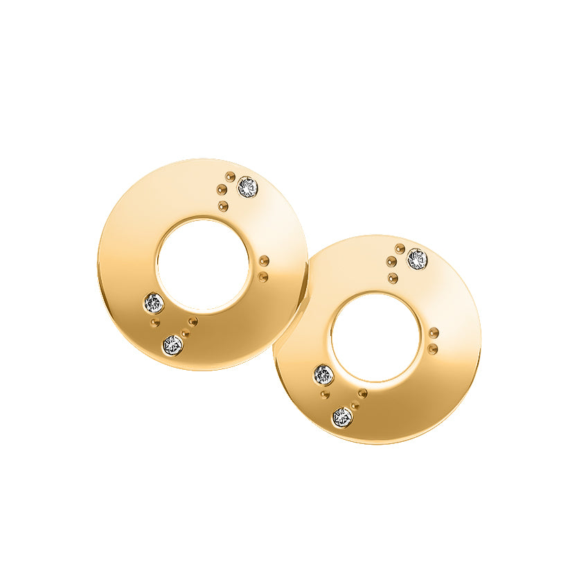 The secret circle 18K gold earrings zodiac