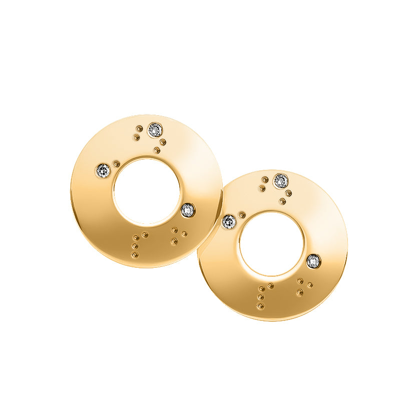 The secret circle 18K gold earrings zodiac