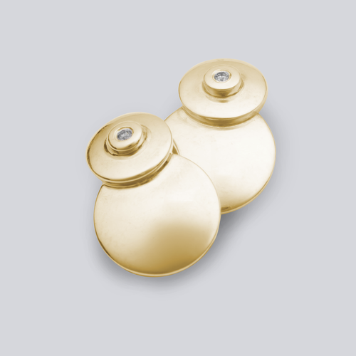 The secret button earrings 18K gold